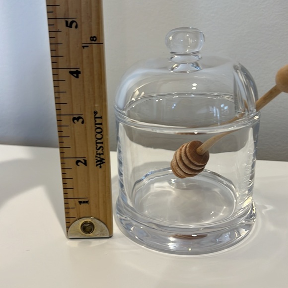 Clear Glass Honey Jar with Wooden Dipper - Picture 2 of 3